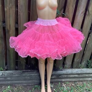 Fantasia Pink Petticoat Super Fluffy Crinoline PLUS Size 36-42" 22" AS IS